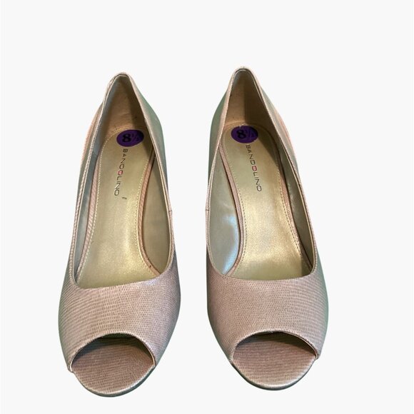 Bandolino Womens Metallic Peep-Toe Wedge Heels Size 8 - Picture 1 of 7